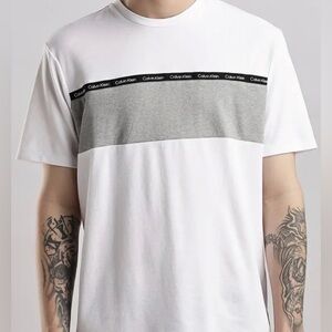 Calvin Klein Men's Short Sleeve Tee in White and Gray